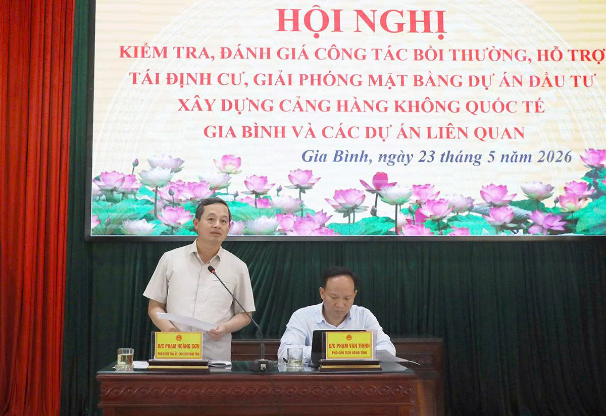 UBND tỉnh Bắc Ninh tổ chức hội nghị kiểm tra, đánh giá công tác bồi thường, hỗ trợ tái định cư, giải phóng mặt bằng dự án đầu tư xây dựng cảng hàng không quốc tế Gia Bình và các dự án liên quan.mp4
